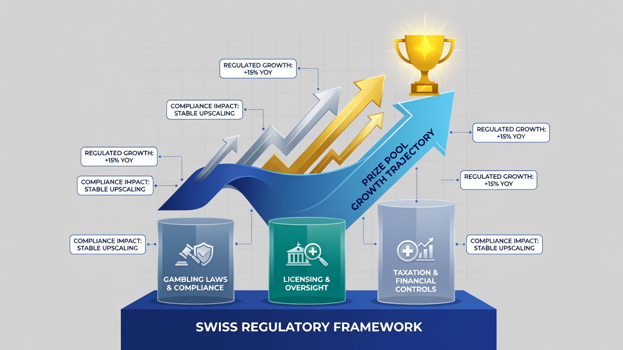 Detailed graphs and reports illustrating prize pool growth trends under Swiss gaming regulations